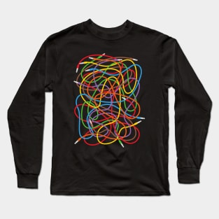 Modular Synth Patch Cables Long Sleeve T-Shirt